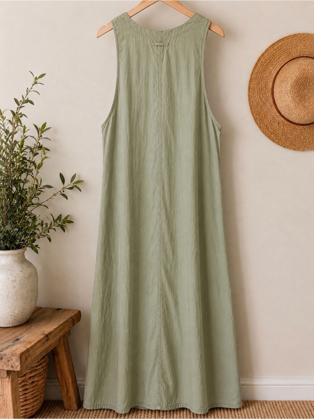 Coldwater Creek 100% Tencel Lyocell Sage Green Midi Dress PXL - Picture 4 of 4